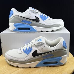 Nike Air Max 90 Id Nike By You Nby White-Grey-Blue-Black Sz 10.5 [HQ3691-900]